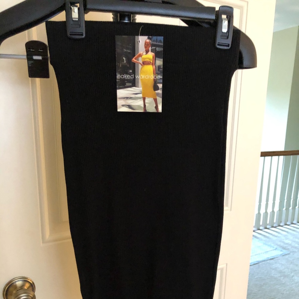 High waist ribbed skirt from Naked Wardrobe